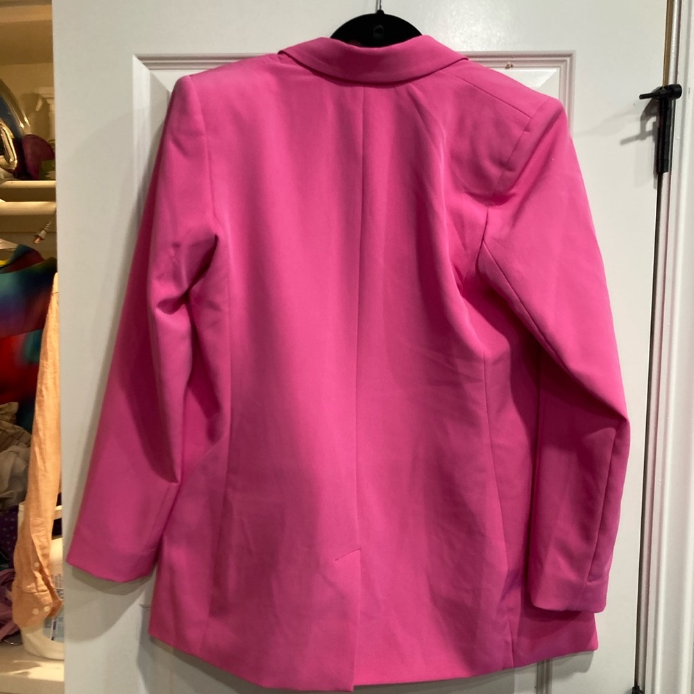 Express Vibrant Pink Double-Breasted Blazer - Picture 4 of 4